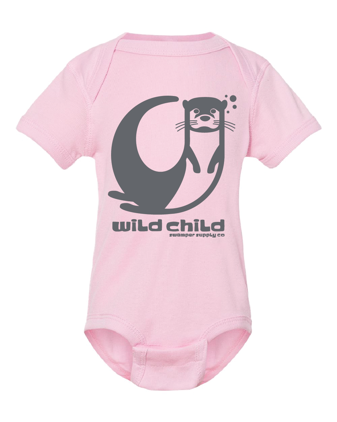 Infant Wild Child Otter Pink Onesie