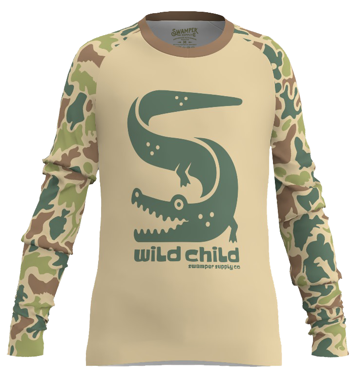 Boy's Critter Camo Crew Long Sleeve Shirt
