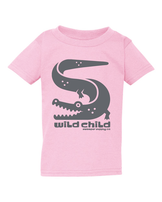 Youth Wild Child Gator Pink T-Shirt