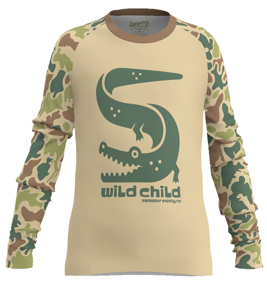 Boy's Critter Camo Crew Long Sleeve Shirt