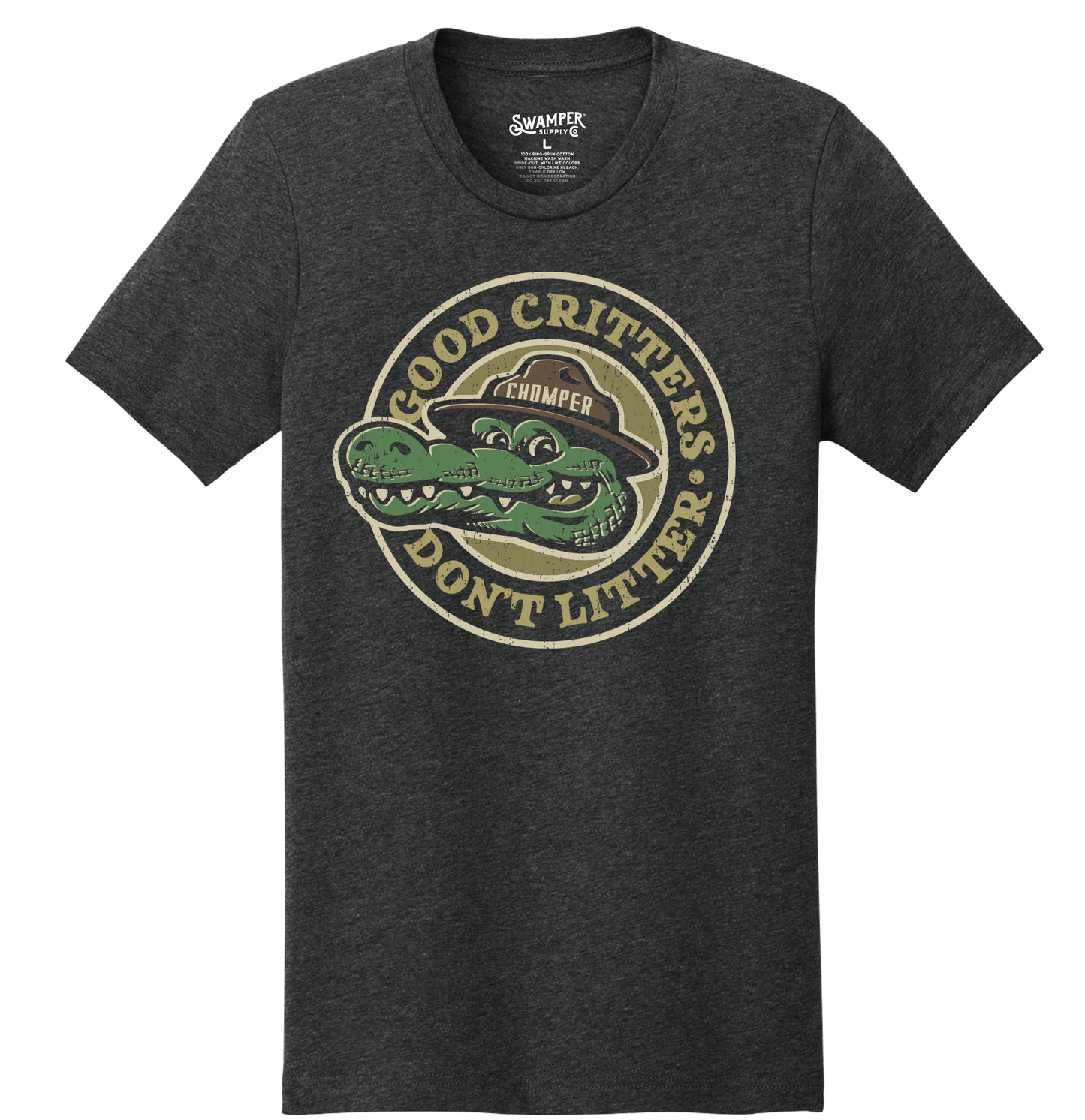 Chomper the Swamper Good Critters Don't Litter T-Shirt