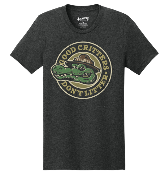 Chomper the Swamper Good Critters Don't Litter T-Shirt