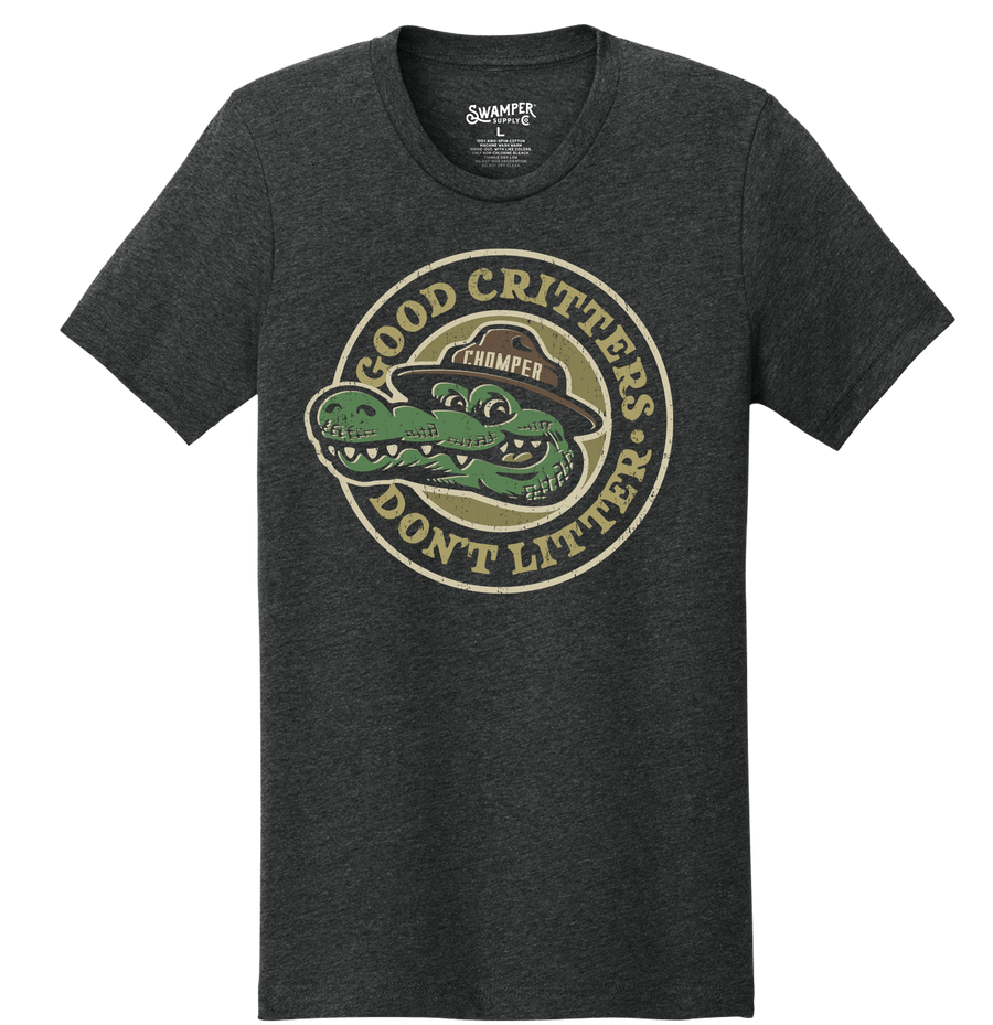 Chomper the Swamper Good Critters Don't Litter T-Shirt