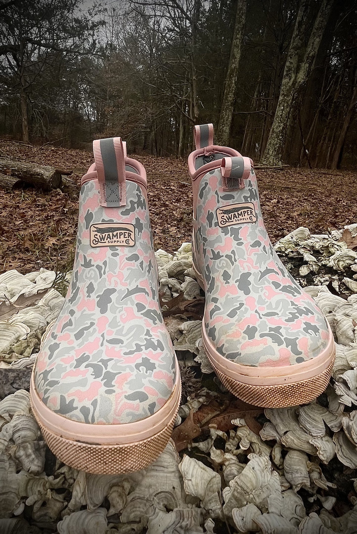 Swamper Supply Women’s Water Moccasin Deck Boots – Waterproof Pink Critter Camo Deck Boots