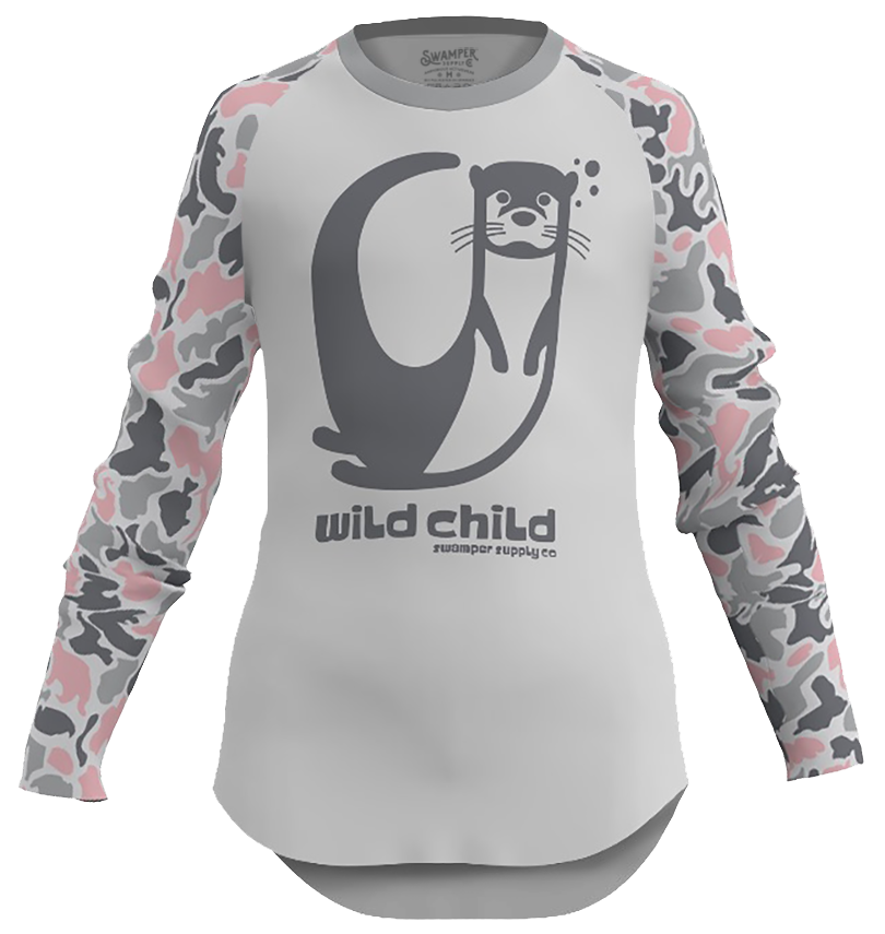Girl's Critter Camo Crew Long Sleeve Shirt