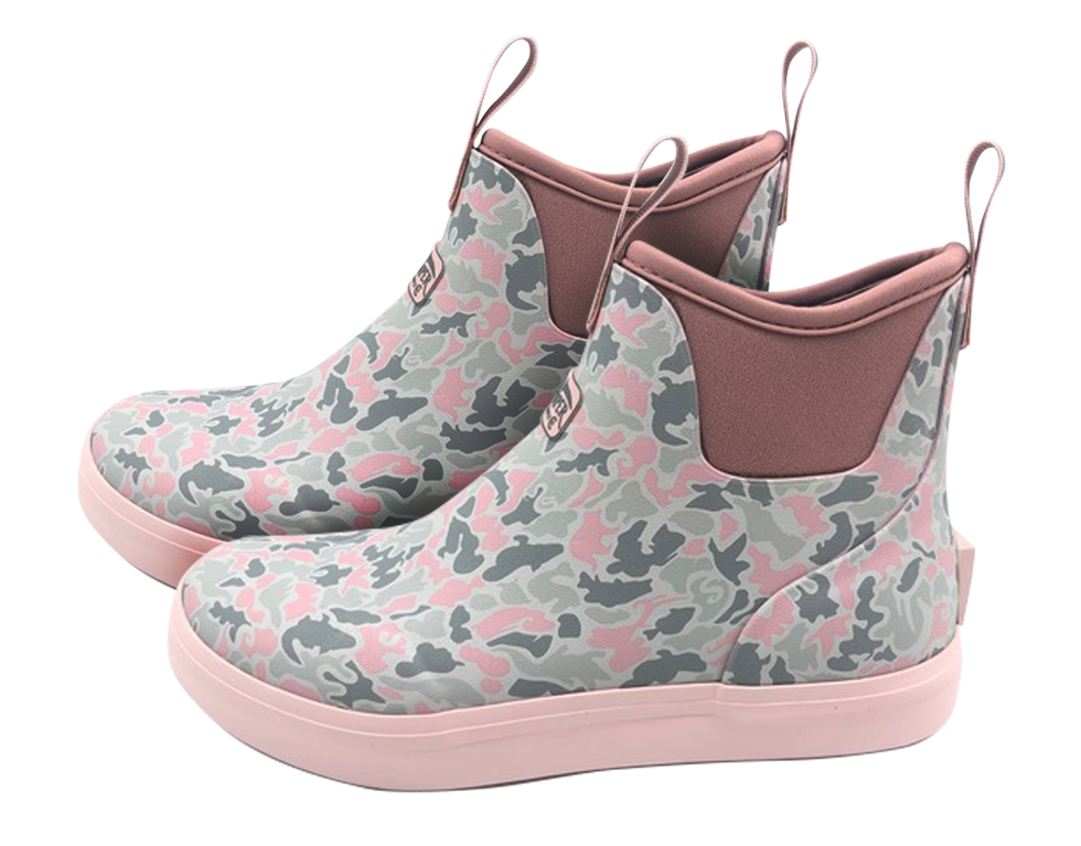 Swamper Supply Women’s Water Moccasin Deck Boots – Waterproof Pink Critter Camo Deck Boots