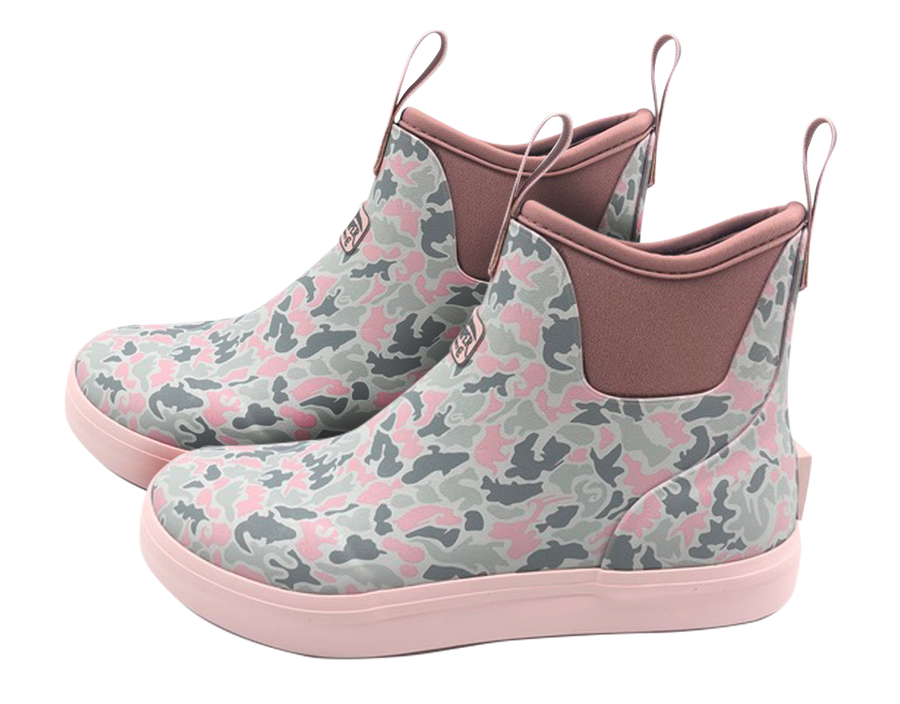 Swamper Supply Women’s Water Moccasin Deck Boots – Waterproof Pink Critter Camo Deck Boots