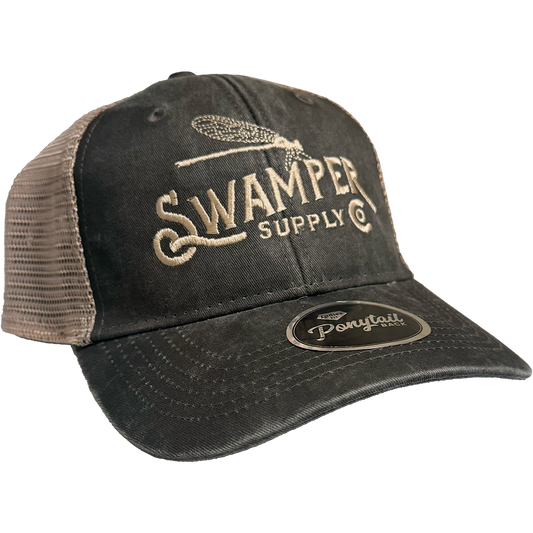 Dragonfly Ladies Ponytail Hat – Grey Mesh Back Cotton Cap