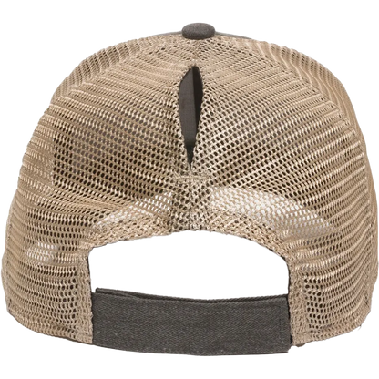 Dragonfly Ladies Ponytail Hat – Grey Mesh Back Cotton Cap
