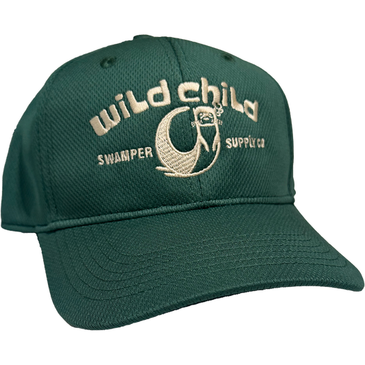 Youth “Wild Child” Otter Hat – Green with Khaki Embroidery