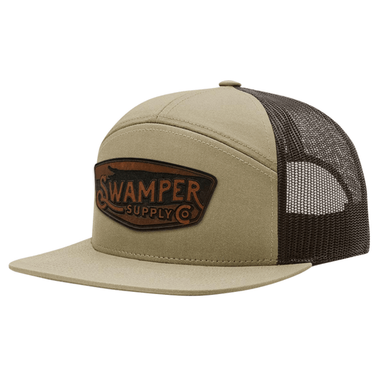 Flat Bill Leather Patch Cap