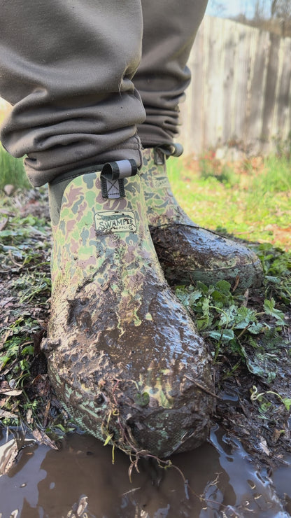 Swamper Supply Men’s Water Moccasin Deck Boots – Waterproof Critter Camo Swamp Boots